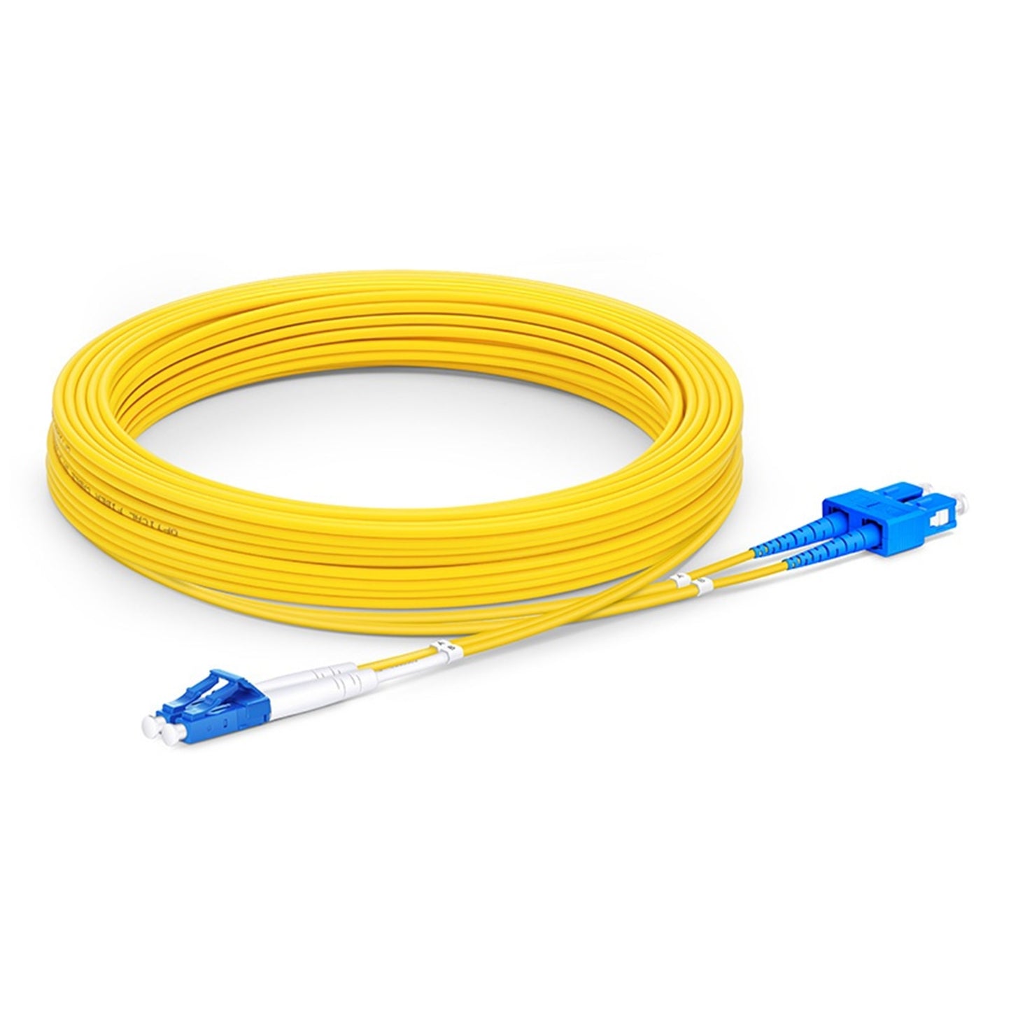 10M Fiber Patch Cable, LC UPC to SC UPC, Duplex, 2 Fibers, Single Mode (OS2)