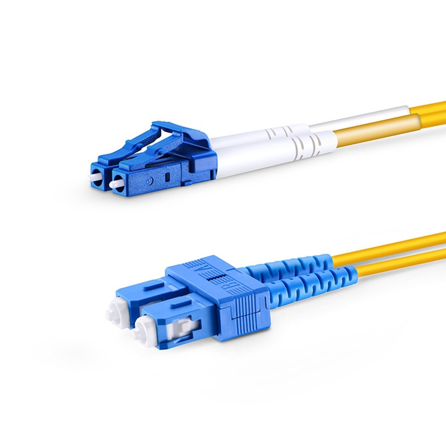10M Fiber Patch Cable, LC UPC to SC UPC, Duplex, 2 Fibers, Single Mode (OS2)