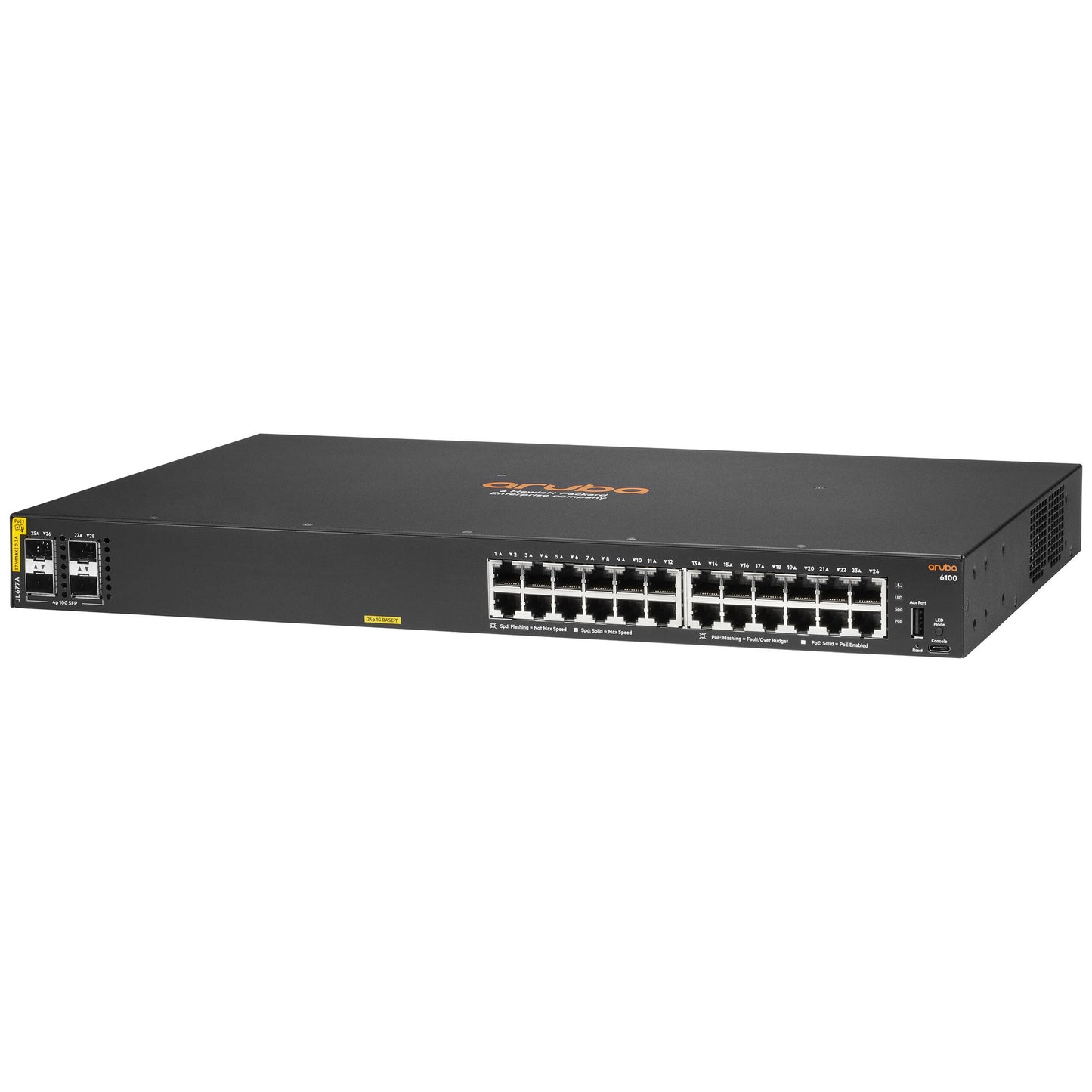 Aruba 6100 24G Class4 PoE 4SFP+ 370W Switch JL677A