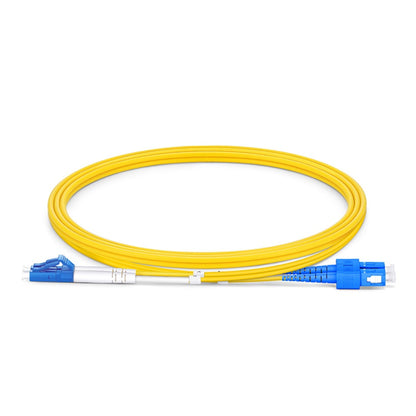 2M Fiber Patch Cable, LC UPC to SC UPC, Duplex, 2 Fibers, Single Mode (OS2)