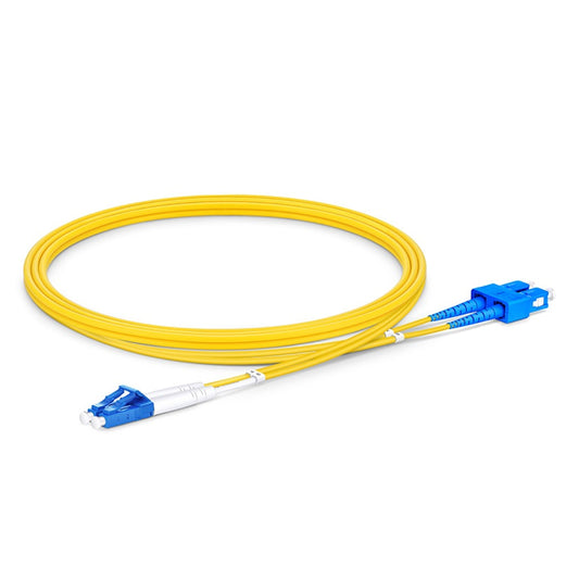 1M Fiber Patch Cable, LC UPC to SC UPC, Duplex, 2 Fibers, Single Mode (OS2)