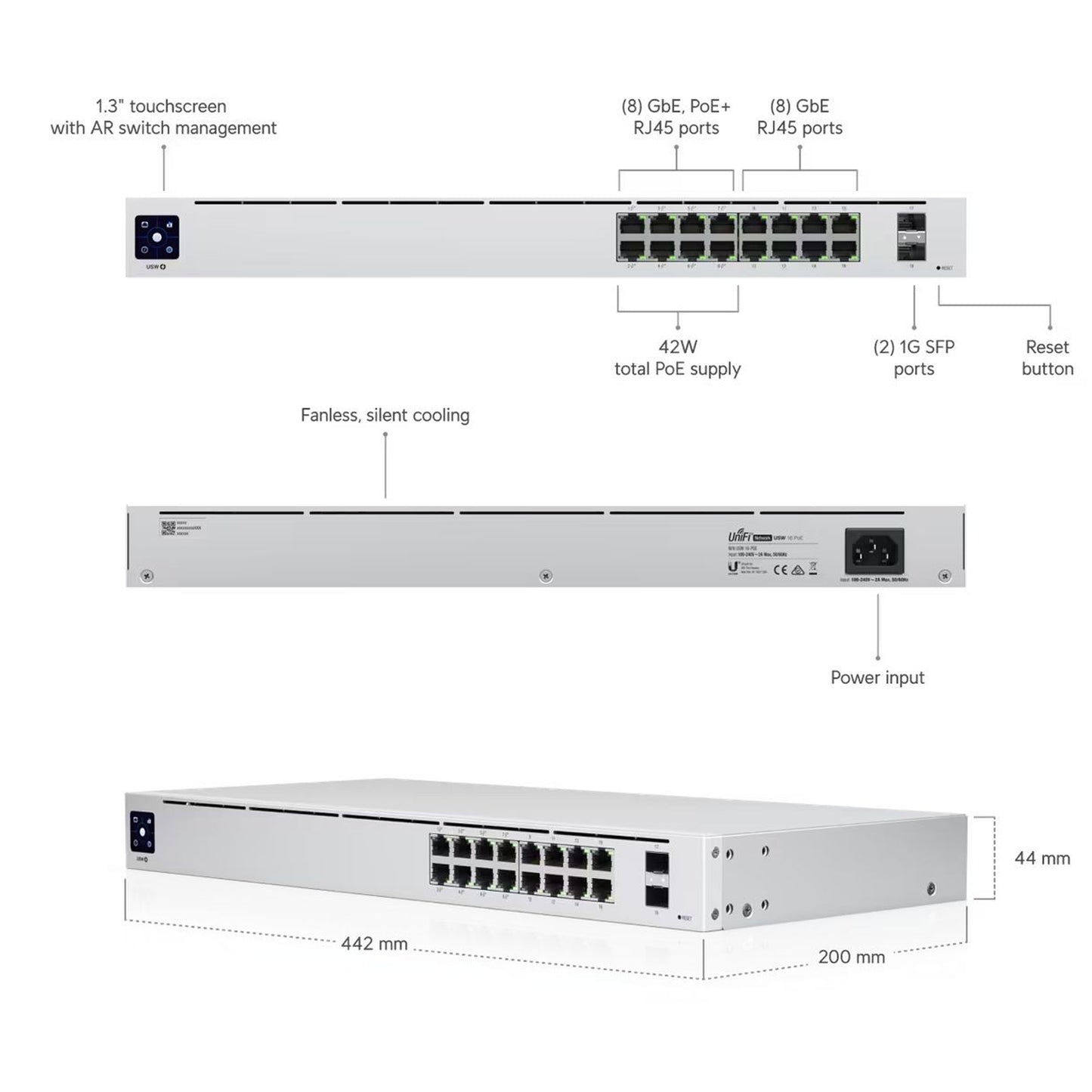 Ubiquiti 16-Port PoE Switch USW-16-POE