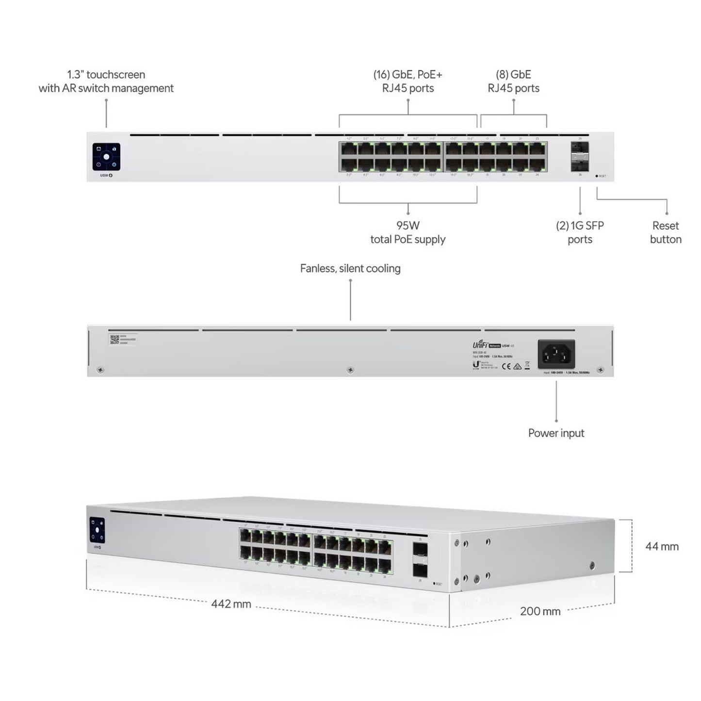 UBIQUITI 24 Port Gigabit PoE Switch USW-24-POE